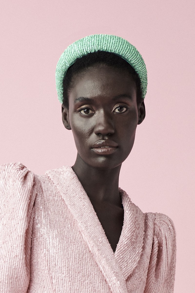 comprar diadema joya gruesa forrada en lentejuelas verde aguamarina para invitada a boda de noche, fiesta, evento, coctel