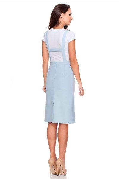 Rocknrom Falda corta tipo lápiz en color azul pastel con tirantes regulables de rocknrom online