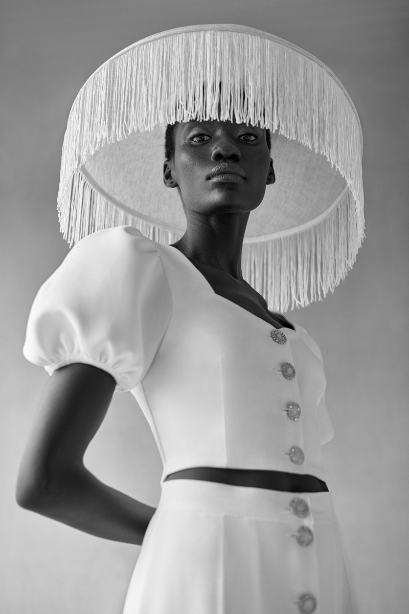 comprar online conjunto de top corto joya y falda midi con botones para novia civil, boda informal bautizo o comunion