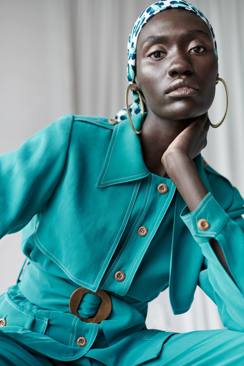 traje de chaqueta sahariana y pantalon color verde agua para fiesta, boda, evento de apparentia