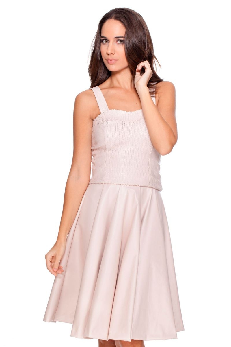 Rocknrom  Top rosa palo de efecto piel troquelado 