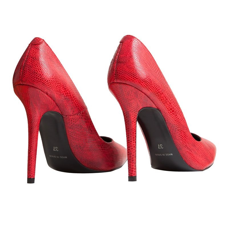 mas34 zapato de salon piel boa rojo