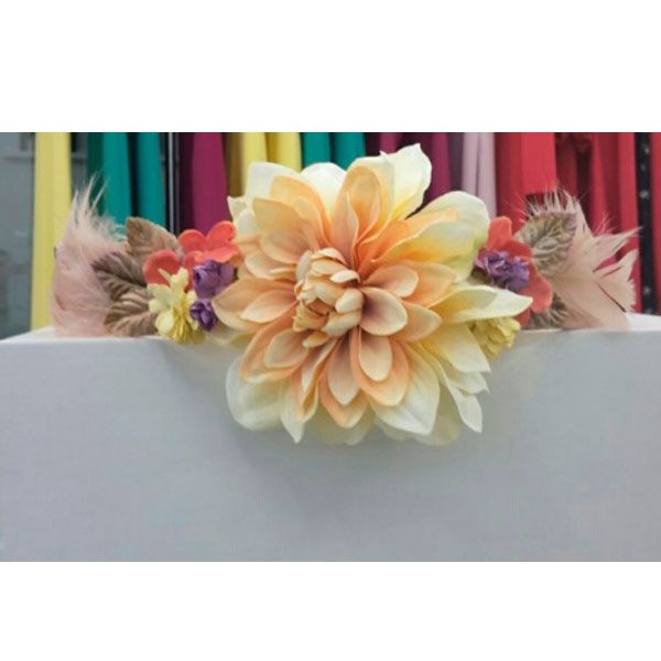 Cinturon de flores beige naranja amarillo para invitadas boda fiesta coctel online