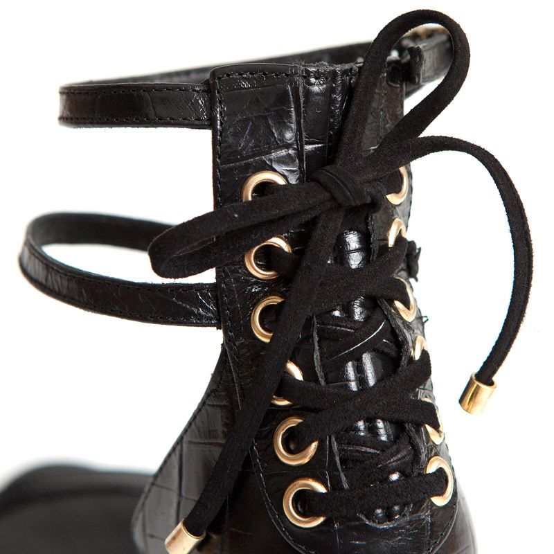 comprar sandalias negras de piel efecto coco de mas34