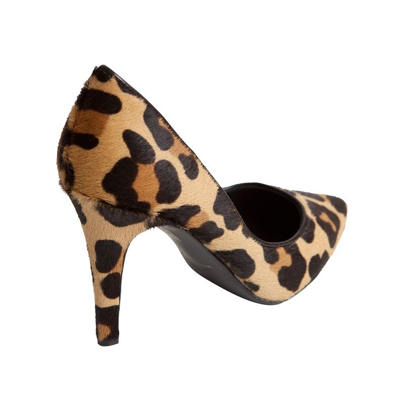 zapatos stiletto con estampado animal print en piel de potro de mas 34 con tacon comodo