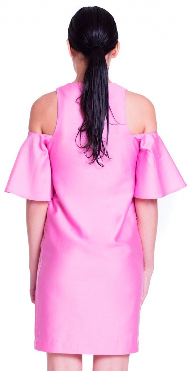 vestido corto de fiesta rosa de felipe albernaz