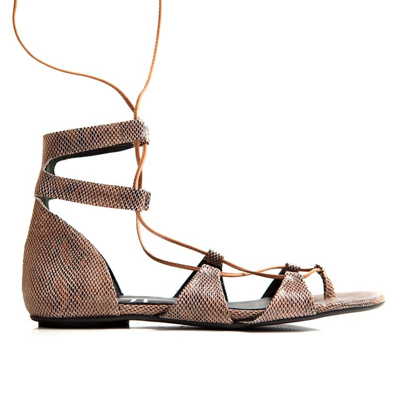 Sandalias planas romanas estampado animal print de mas34