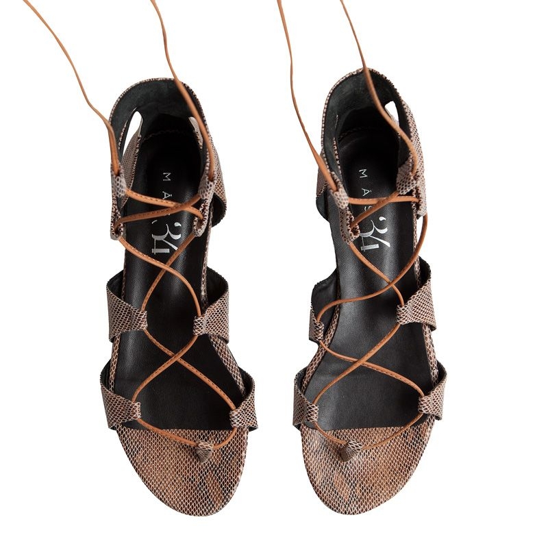 Sandalias estampado animal print planas de mas34