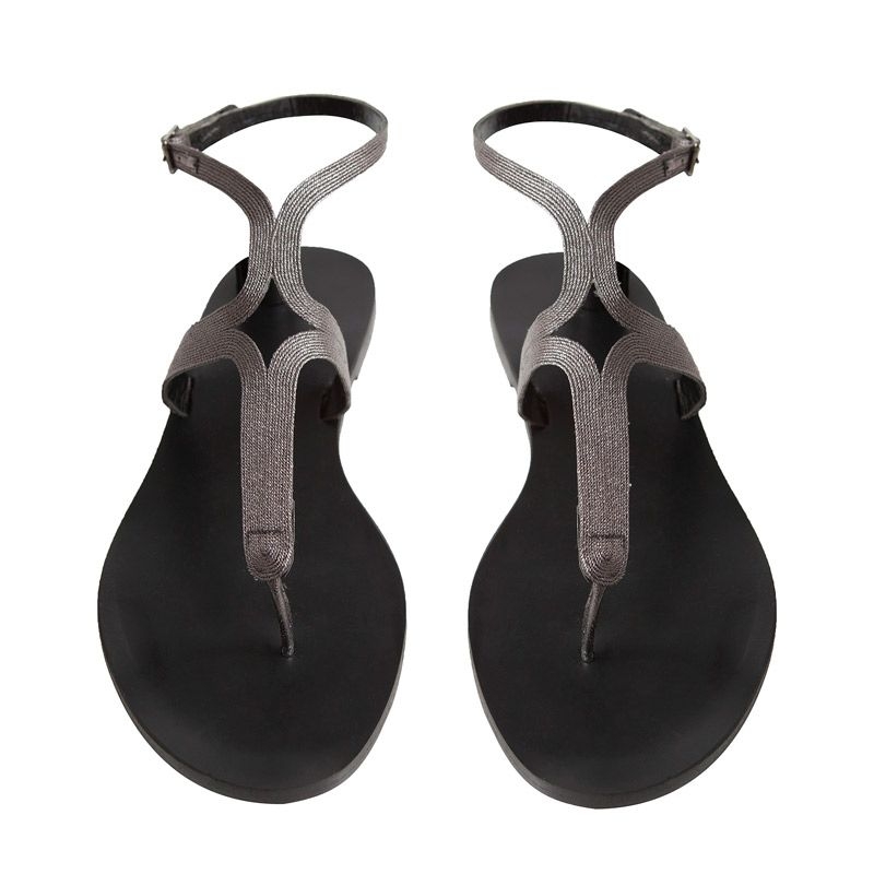 sandalias grises planas de mas34 apparentia