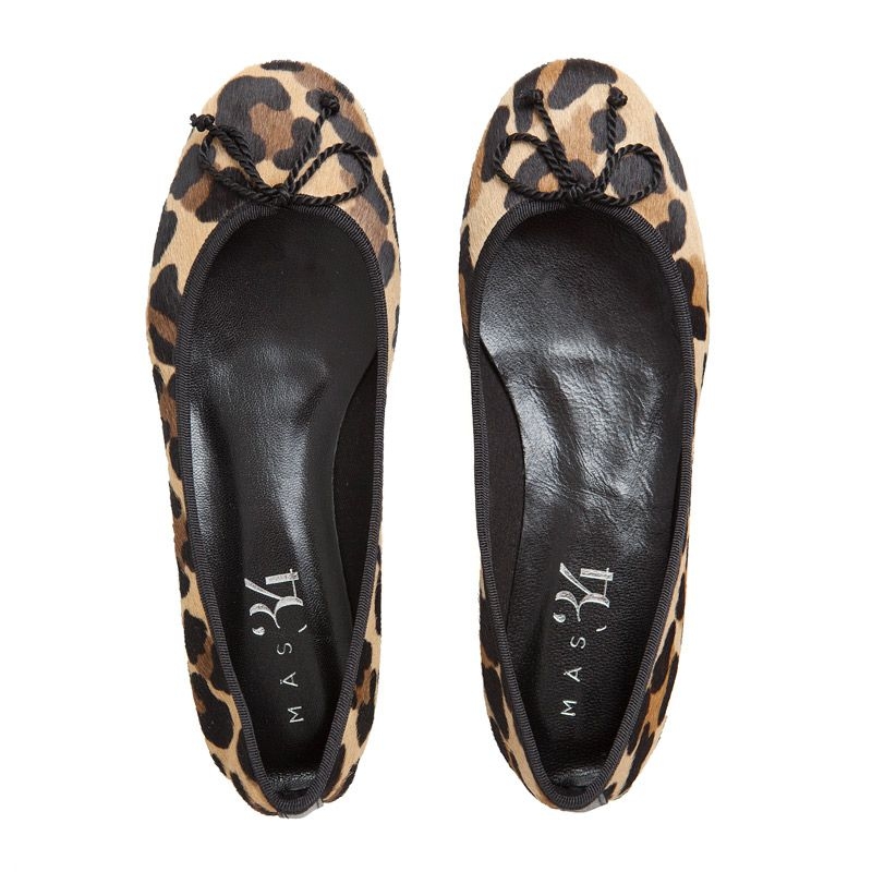 Bailarinas estampado leopardo de piel de potro animal print con ribete negro de mas34