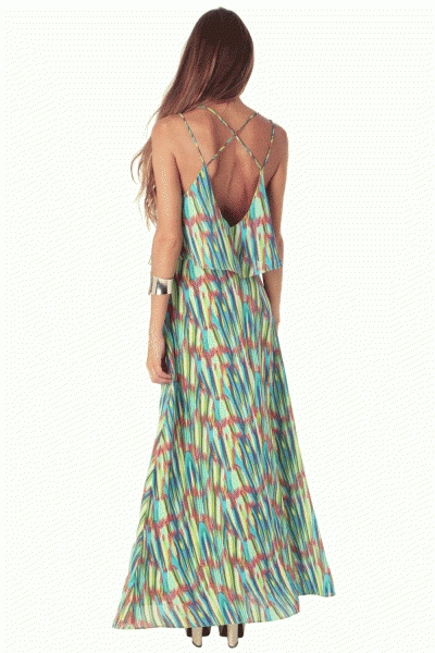 comprar online vestido largo con estampado de muchos colores para el verano de Q2