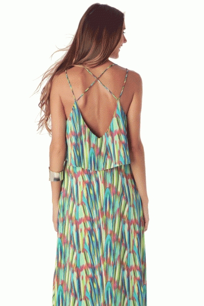 comprar vestido largo para el verano de muchos colores de Q2