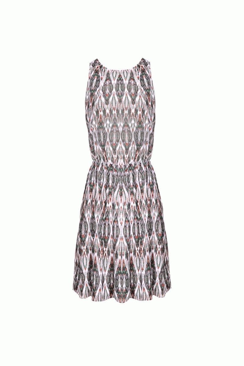 comprar online vestido estampado con escote en la espalda de croche para el verano de Q2