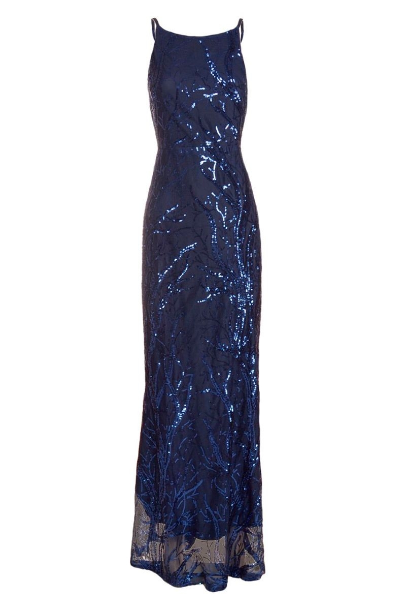 comprar vestido de lentejuelas azul de corte sirena de fiesta por la noche de q2 en apparentia