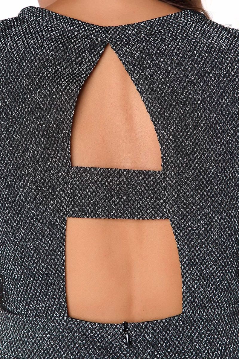 comprar vestido gris tipo skater corto con falda de vuelo entallada en la cintura de q2 en apparentia