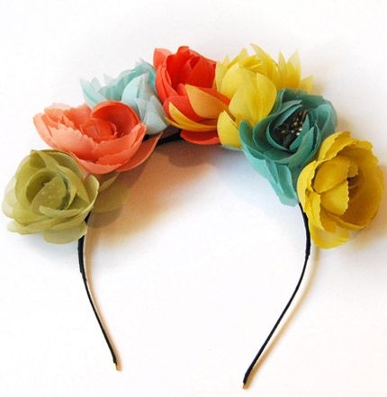 comprar online diadema de flores de muchos colores para tocado de invitada de boda bautizo evento fiesta de taneke en apparentia