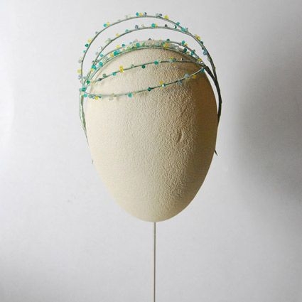 comprar online tocado tipo diadema para bodas eventos bautizos en color verde y amarillo de taneke en apparentia