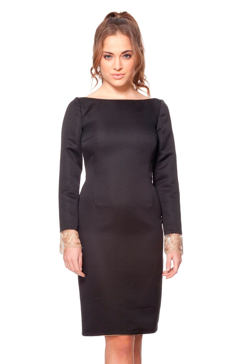 vestido-negro-ajustado-con-cuello-barco-escote-en-la-espalda-y-puños-con-encaje-para-coctel-y-fiesta-de-rock-n-rom-en-apparentia
