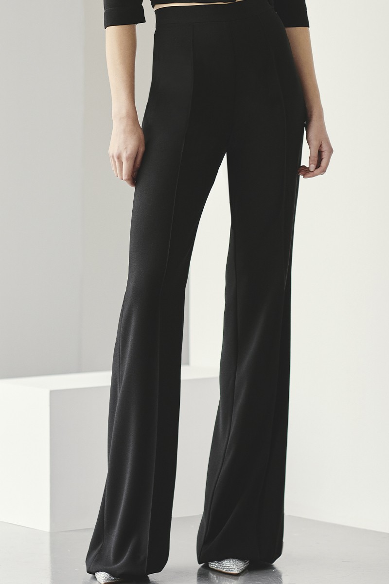 shop online conjunto de pantalon y top joya en crepe negro para invitadas a boda de dia, graduacion, evento, comunion