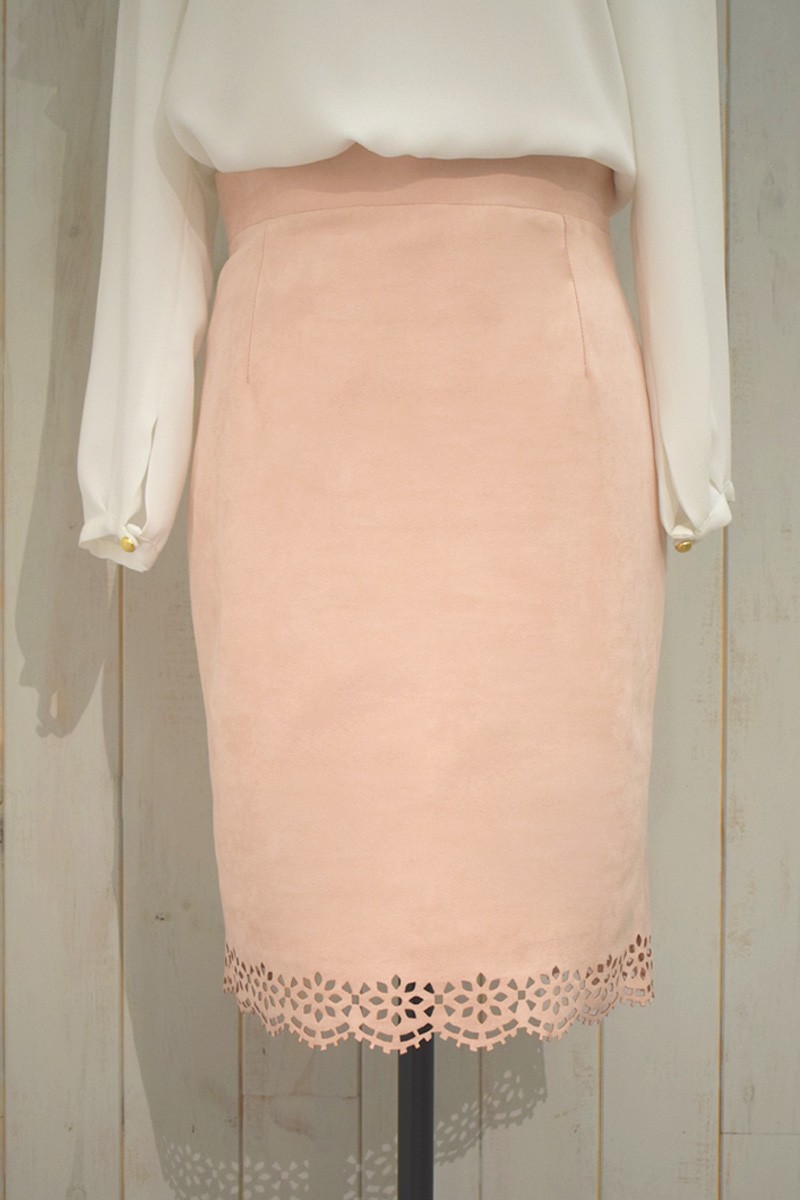 faldas de ante rosa recta corta de otoño invierno de oficina trabajo ocasiones especiales coctel evento de apparentia