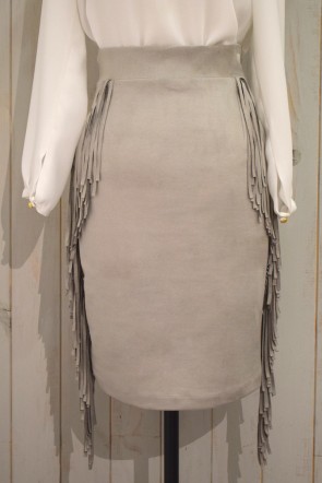 faldas de ante y flecos gris de otoño invierno para eventos ocasiones especiales ir a la oficina de apparentia