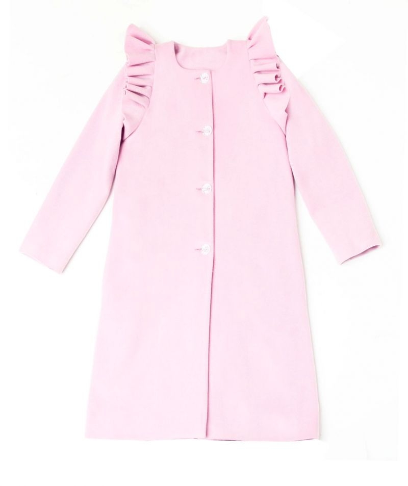 comprar abrigo rosa con volantes de otoño invierno de apparentia