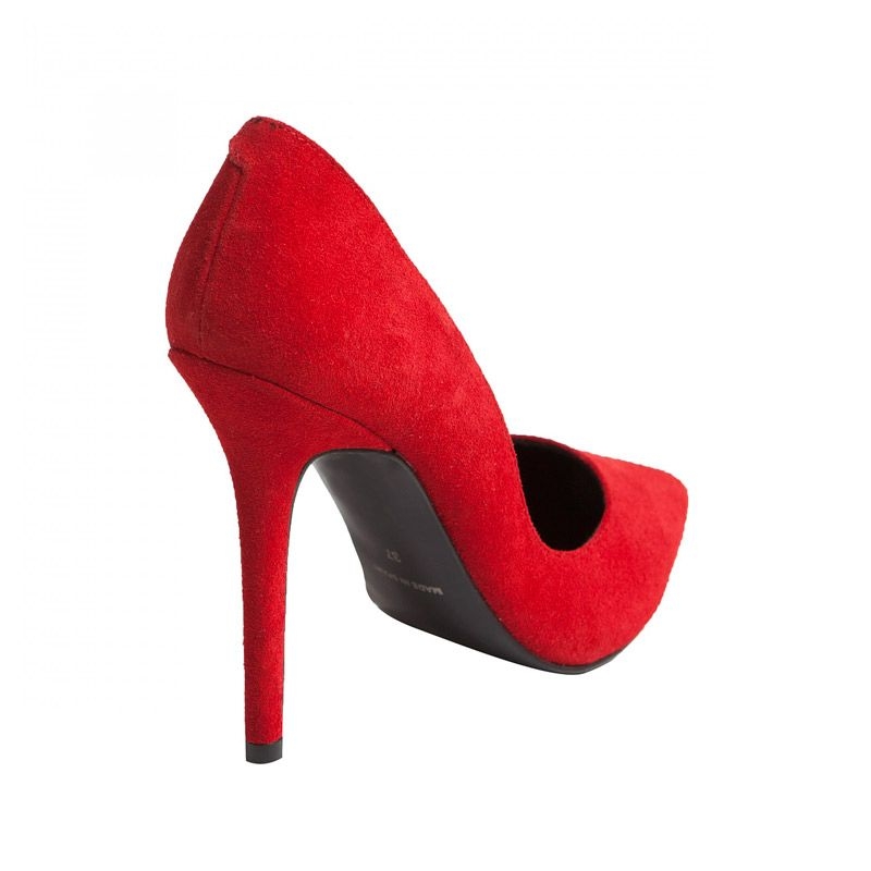 zapatos de ante rojos con tacon de 10 centimetros para fiesta boda nochevieja coctel de mas34 en apparentia