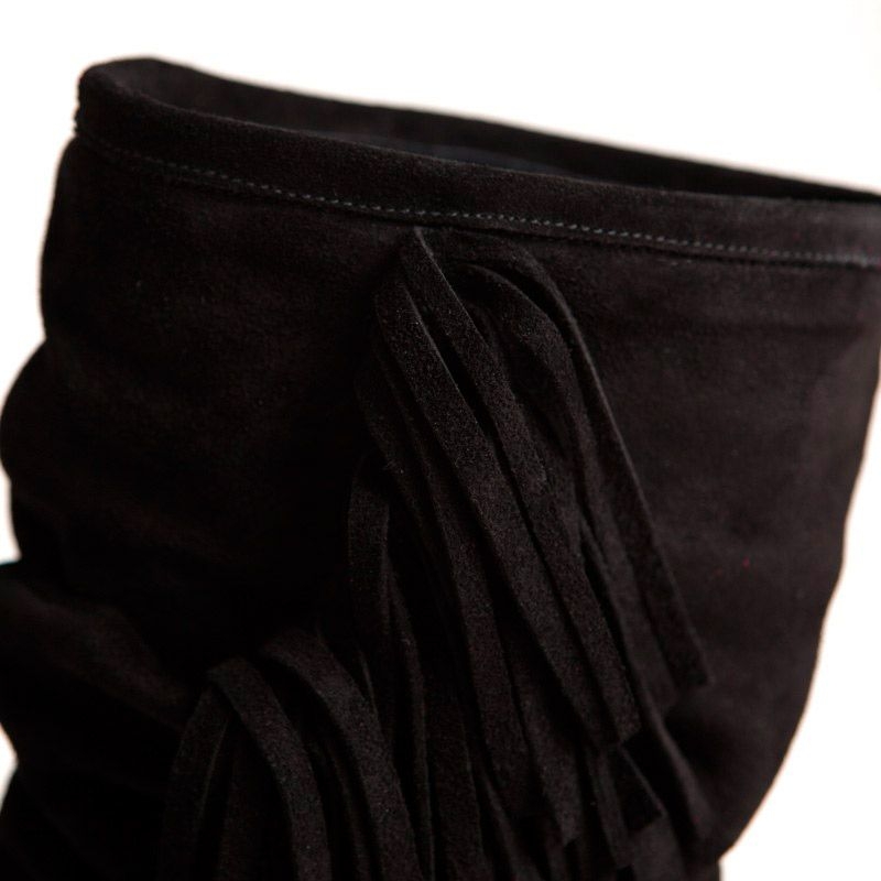 botines negros de ante con flecos y cuna de mas34 en apparentia