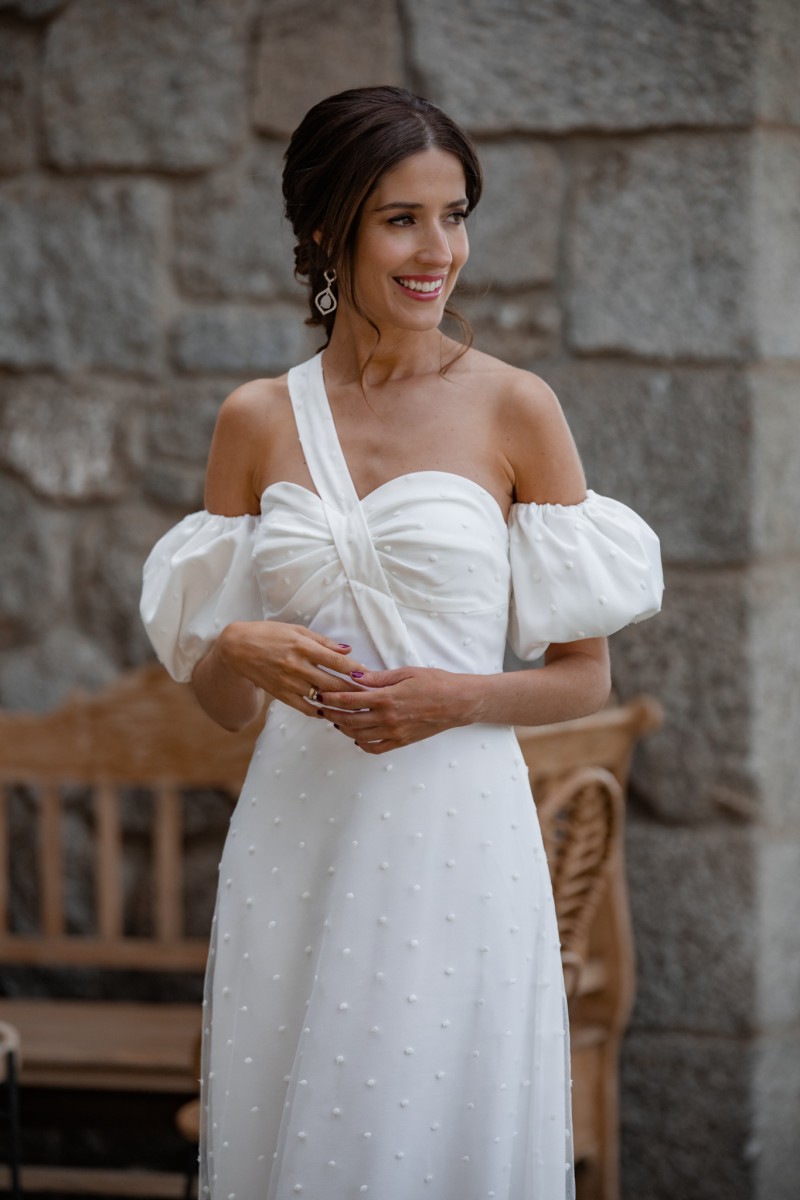 Long white dress for wedding vestido largo blanco para novia civil para novia civil,  madre de bautizo o comunion de apparentia