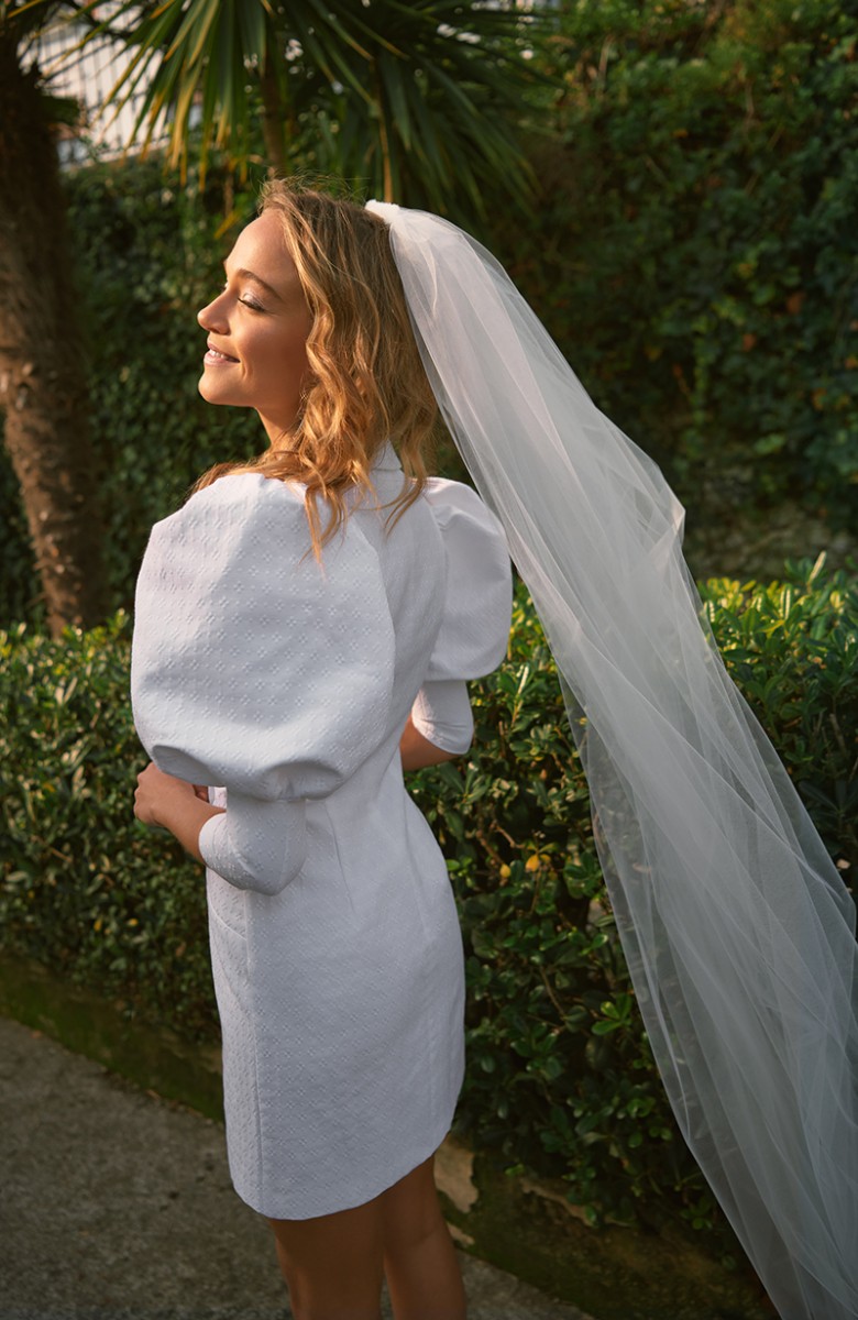 comprar online novia civil vestido esmoquin en color blanco para invitadas boda comunion bautizo fiesta graduacion