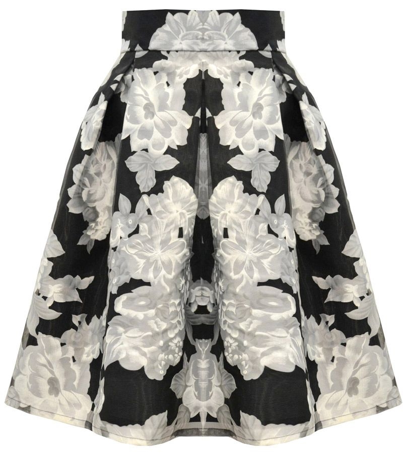 falda de vuelo midi de flores