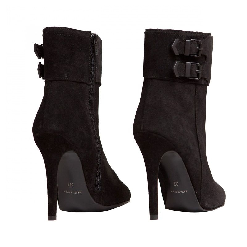botin negro de ante con tacon de mas34 en apparentia