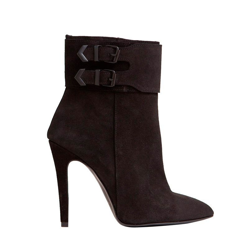 botines negros de ante con tacon de mas34 en apparentia