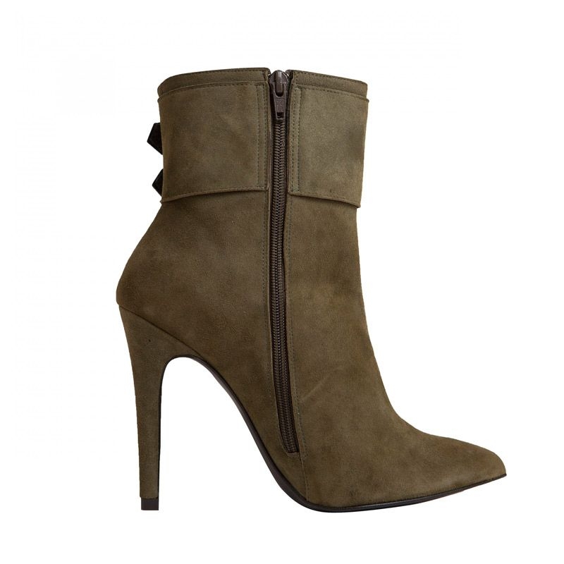 botines kaki de ante con tacon de mas34 en apparentia