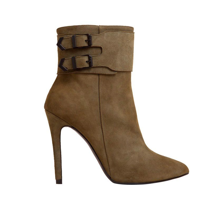 botin verde kaki de ante con tacon de mas34 en apparentia