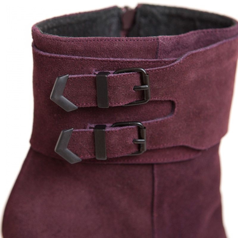 botin granate de ante con tacon alto de mas 34 en apparentia