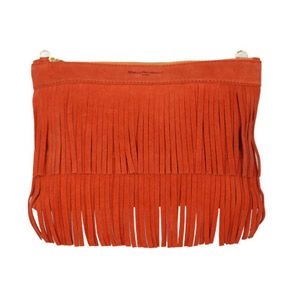 bolso de ante de flecos naranja de stella rittwagen en apparentia