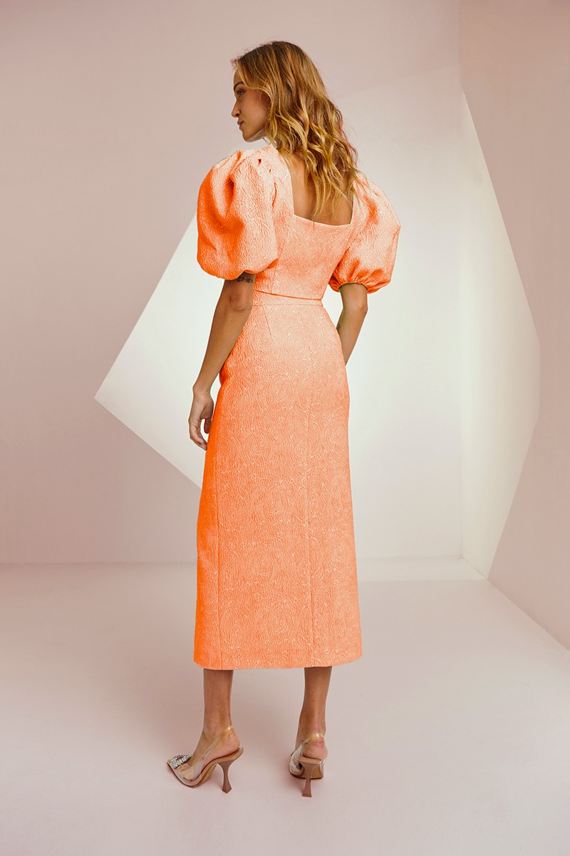 comprar online conjunto coral de top y falda joya para invitada a boda, mama de bautizo, mama de comunion, gradaucion