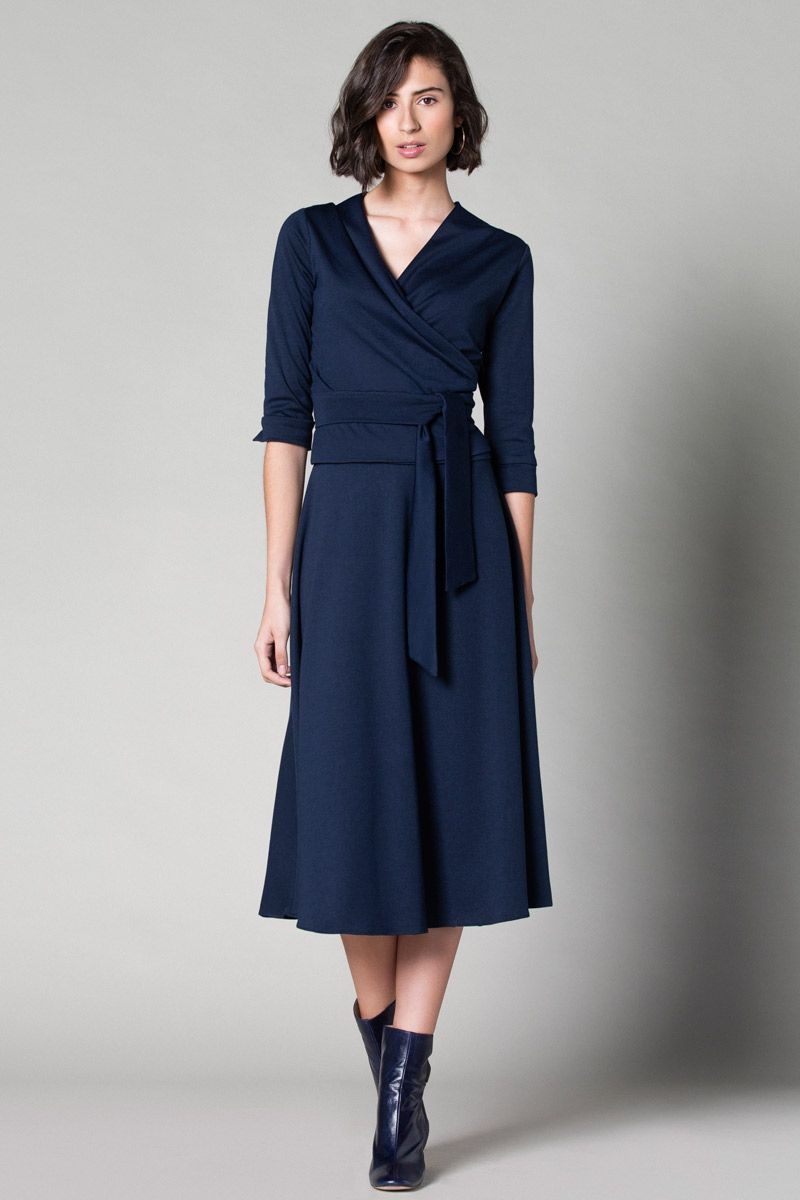 falda de vuelo midi azul para fiestas bodas eventos coctel bautizo comunion de nubbe en apparentia