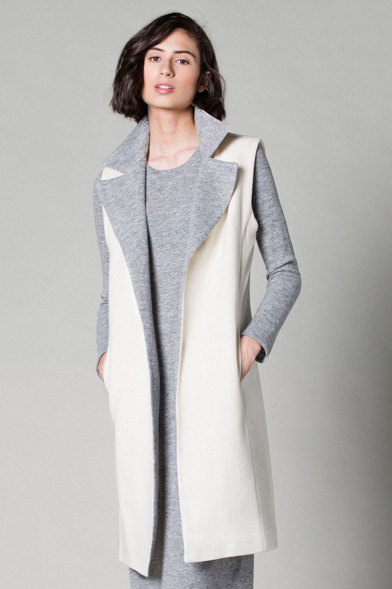 chaleco de lana largo mujer