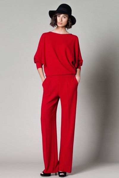 pantalones de fiesta rojos anchos para bodas eventos coctel nochevieja bautizo de nubbe en apparentia
