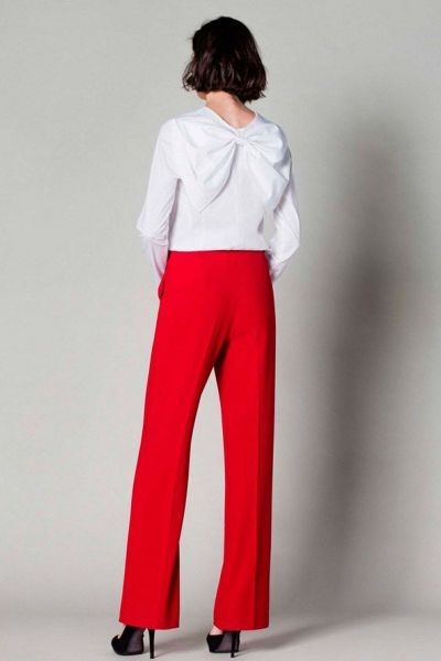 pantalon de fiesta rojo de pernera ancha para bodas eventos coctel nochevieja bautizo de nubbe en apparentia
