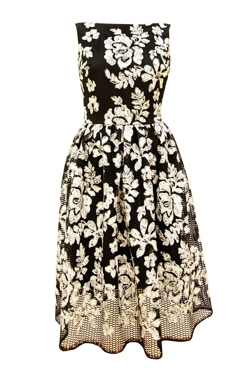 vestido de vuelo midi de flores de invitada de boda fiesta evento coctel bautizo comunion de laura caicoya en apparentia