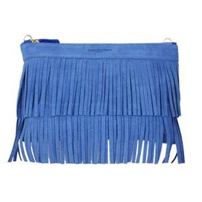 bolso de ante de flecos azul de stella rittwagen en apparentia