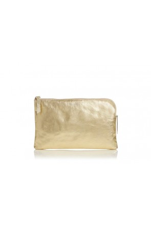 bolso de mano de piel dorado tipo clutch con cadena extraible para llevar colgado de fiesta boda diario con cadena para colgar extraible de lacambra en apparentia