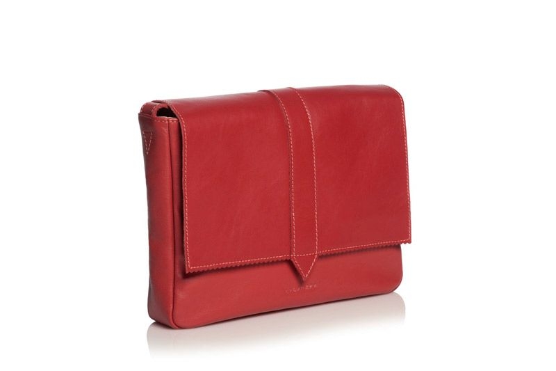 bolso bandolera de piel rojo grande de lacambra en apparentia