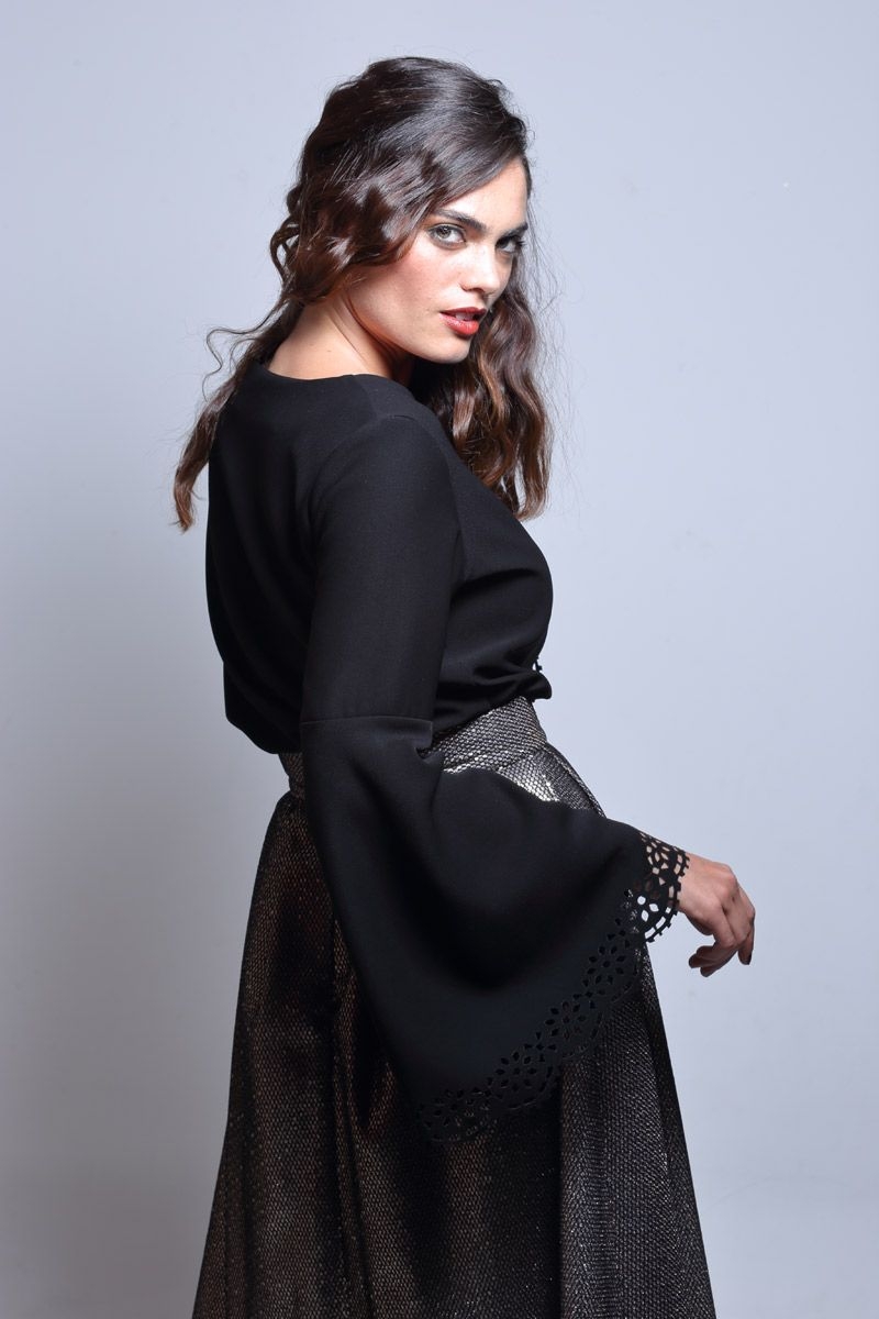 Conjunto de falda larga de fiesta de lentejuelas de vuelo con talle en la cintura de otoño invierno 2015 2016 de apparentia para fiestas bodas nochevieja