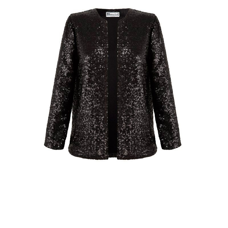 chaqueta de fiestas de lentejuelas color negro de otono invierno para bodas eventos fiestas coctel nochevieja de arimoka en apparentia