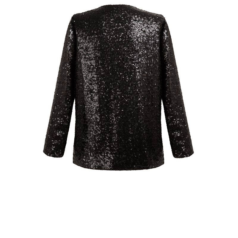 chaqueta de fiestas de lentejuelas color negro de otono invierno para bodas eventos fiestas coctel nochevieja de arimoka en apparentia