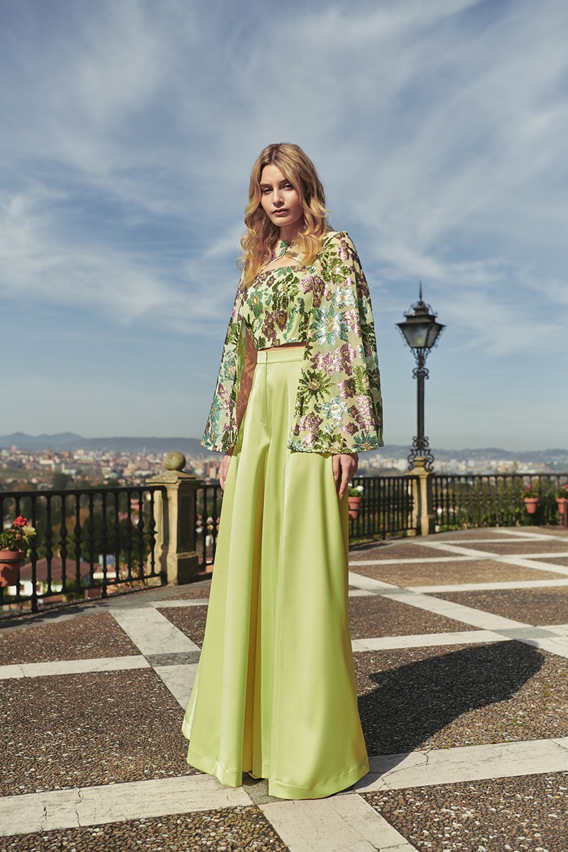 Top de lentejuelas estampadas lima para para invitadas fiesta boda graduación, hermana del novio